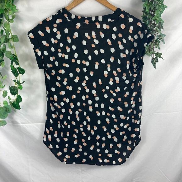 philosophy split neck rolled sleeve polka dot top XS - Picture 5 of 6
